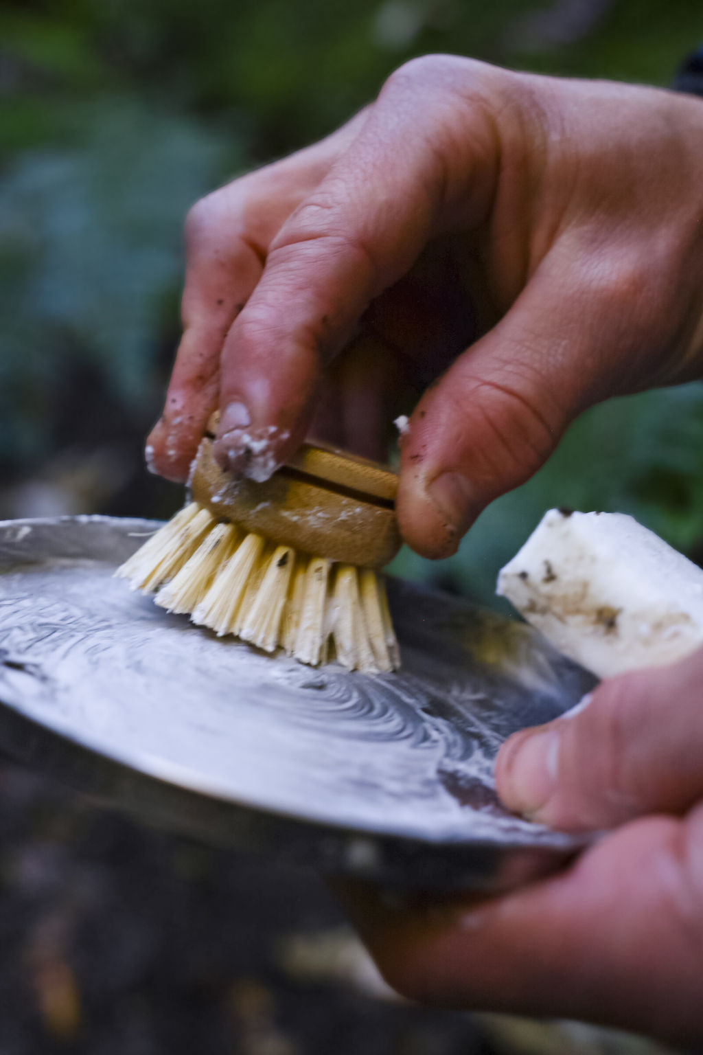 Scrubbing tramping pot outdoors nz camping soap